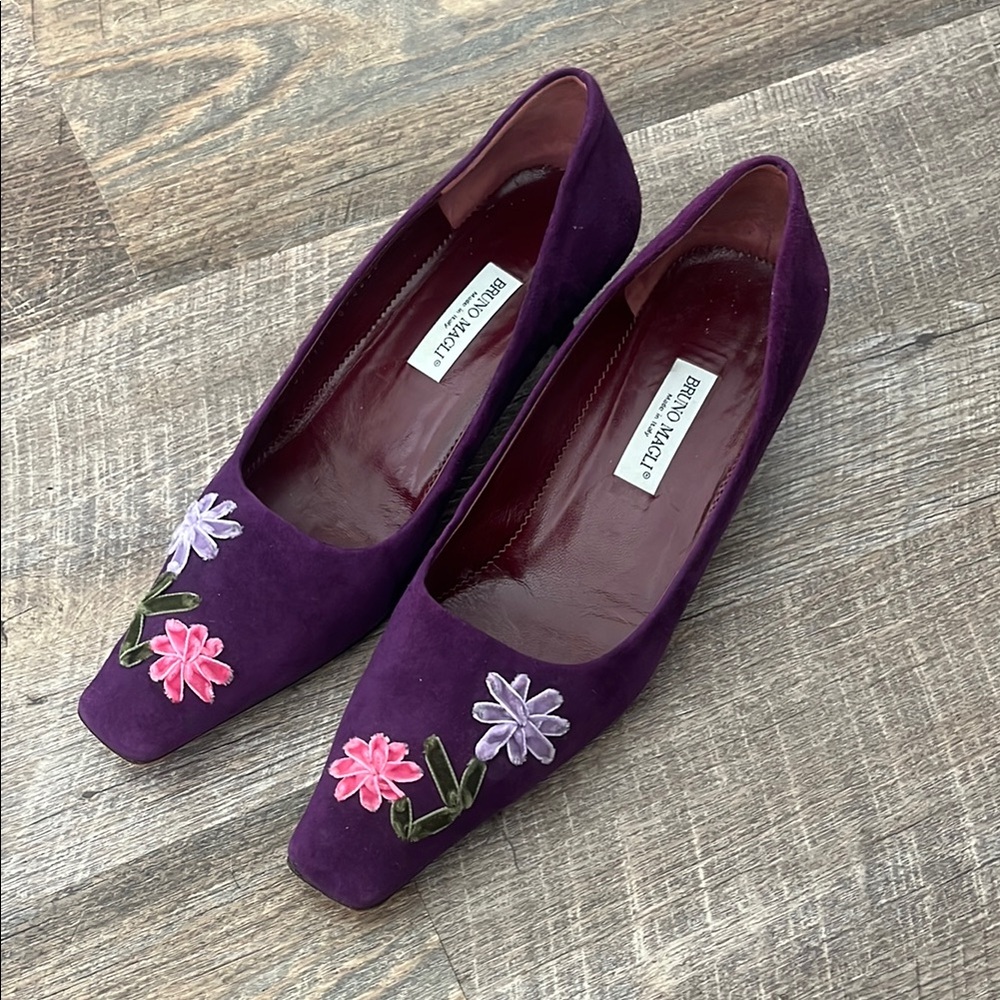Bruno Magli Velvet Kitten Heels